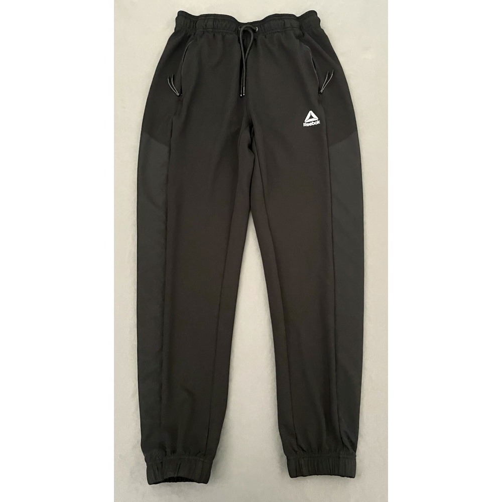 Reebok Tapered Joggers Mens Size Medium Black Athletic Logo Training Sport Pants